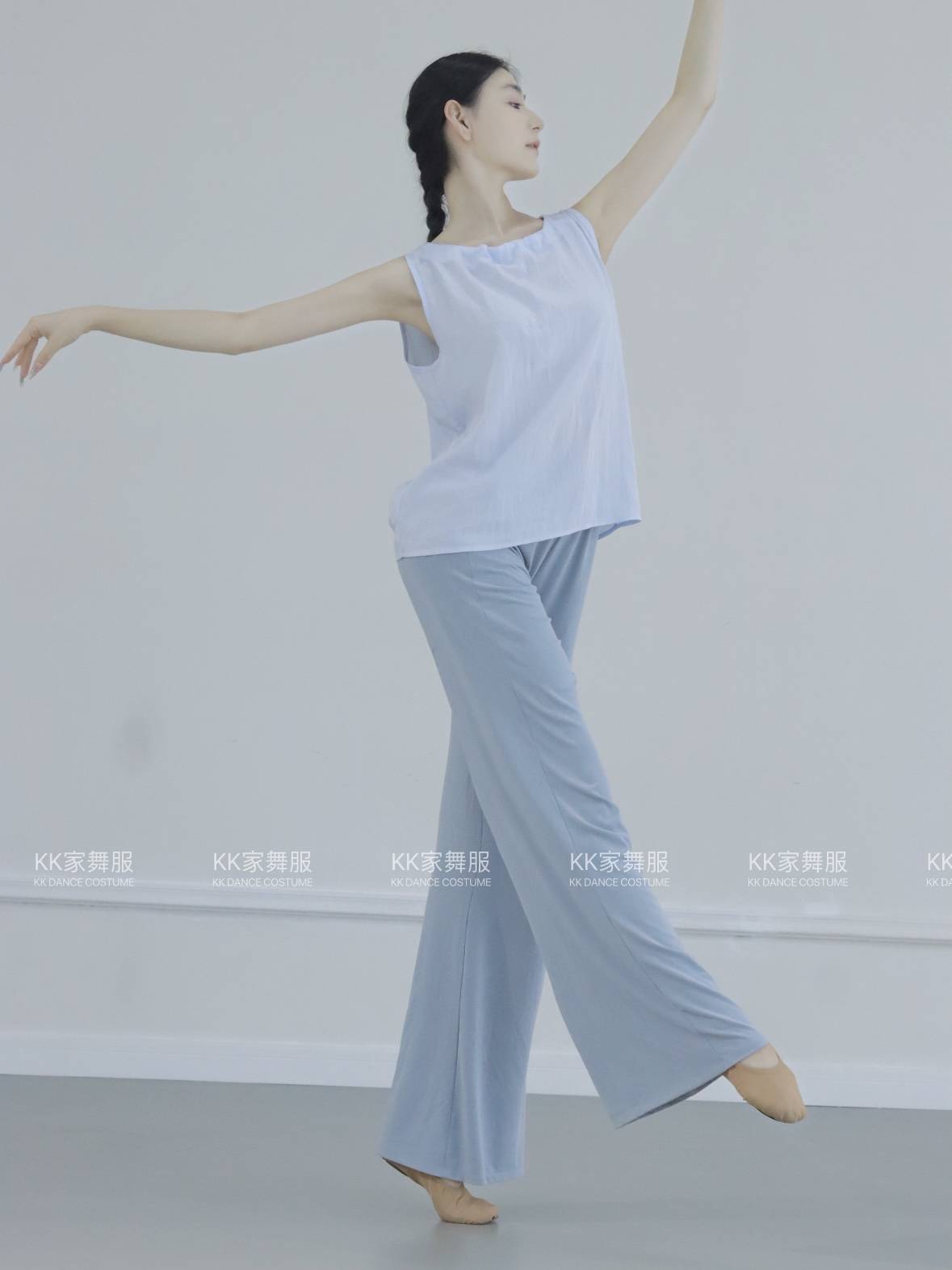 KK Family Second -generation copper ammonia waist tie straightened straight -leg pants classical dance service modern dance service