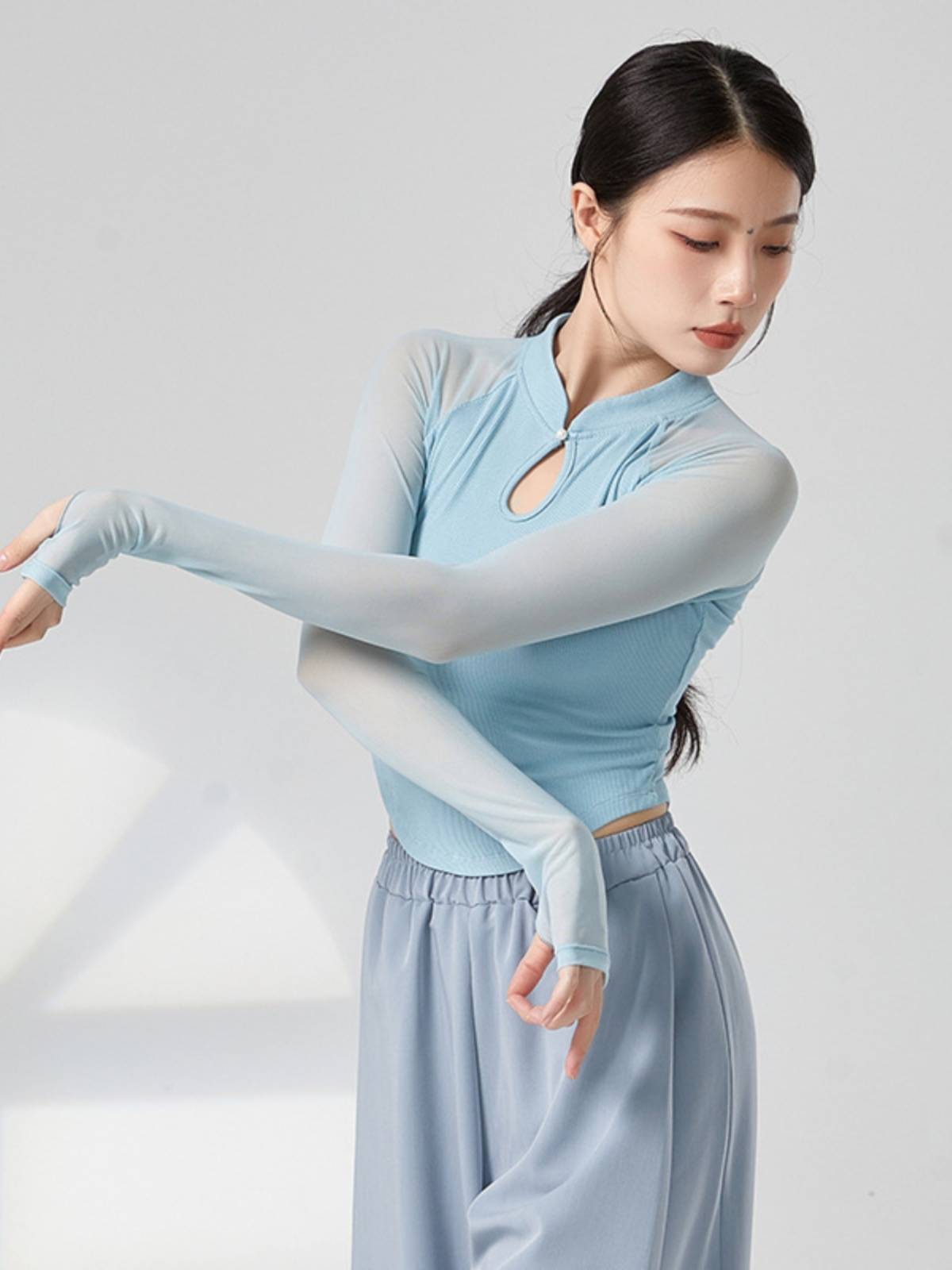 Classical dance clothing temperament slim gauze modern dance performance clothes practice clothes