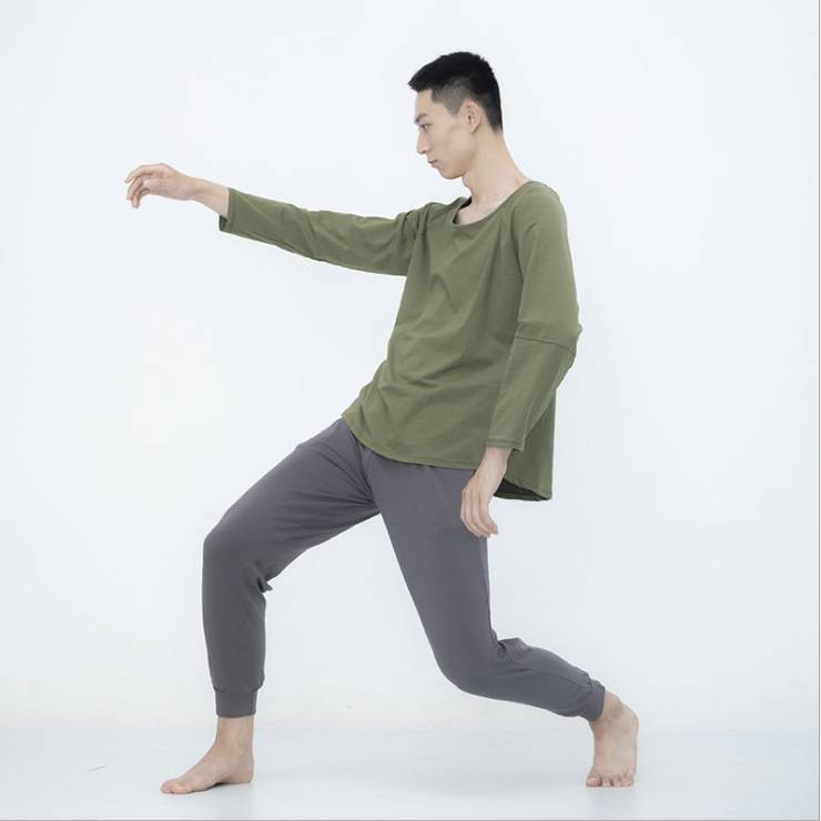 Male modern dance clothing art school student body body dance martial arts training clothes jacket loose black dance pants