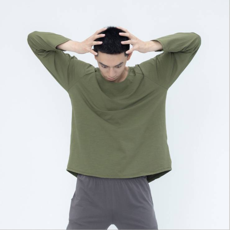 Male modern dance clothing art school student body body dance martial arts training clothes jacket loose black dance pants