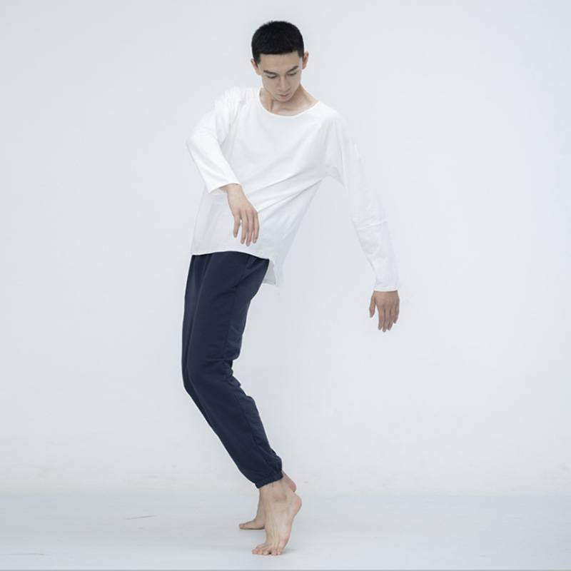 Male modern dance clothing art school student body body dance martial arts training clothes jacket loose black dance pants