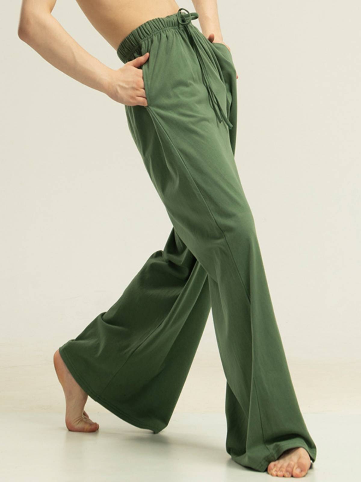Men and women's same type of wide -leg pants, fat legs practice pants dance clothes, loose straight pants, modern dance teacher dancing art test pants