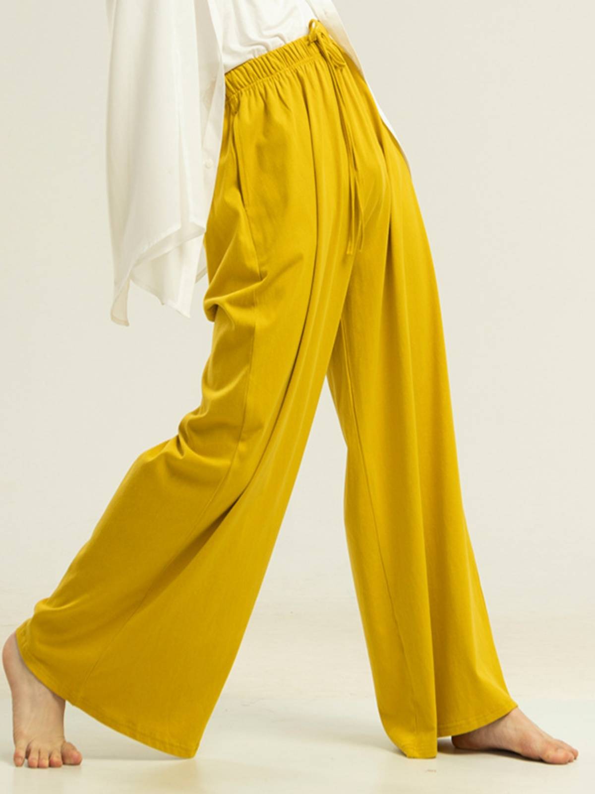 Men and women's same type of wide -leg pants, fat legs practice pants dance clothes, loose straight pants, modern dance teacher dancing art test pants