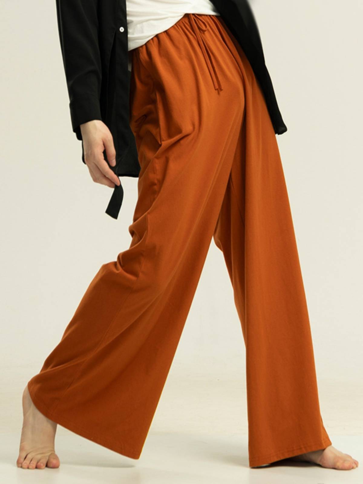 Men and women's same type of wide -leg pants, fat legs practice pants dance clothes, loose straight pants, modern dance teacher dancing art test pants