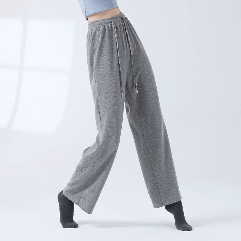 Modern dance lines with straight pants long dance pants adult autumn and winter daily dance training koji training pants
