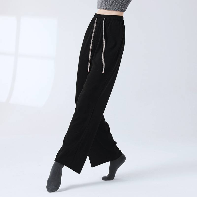 Modern dance lines with straight pants long dance pants adult autumn and winter daily dance training koji training pants