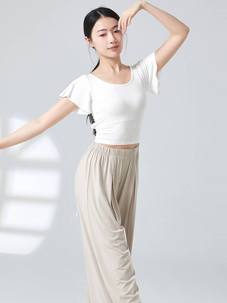 Dance service female new Xiaofei sleeve top modern dance -shaped sports service students perform Chinese classical dance exercise uniforms