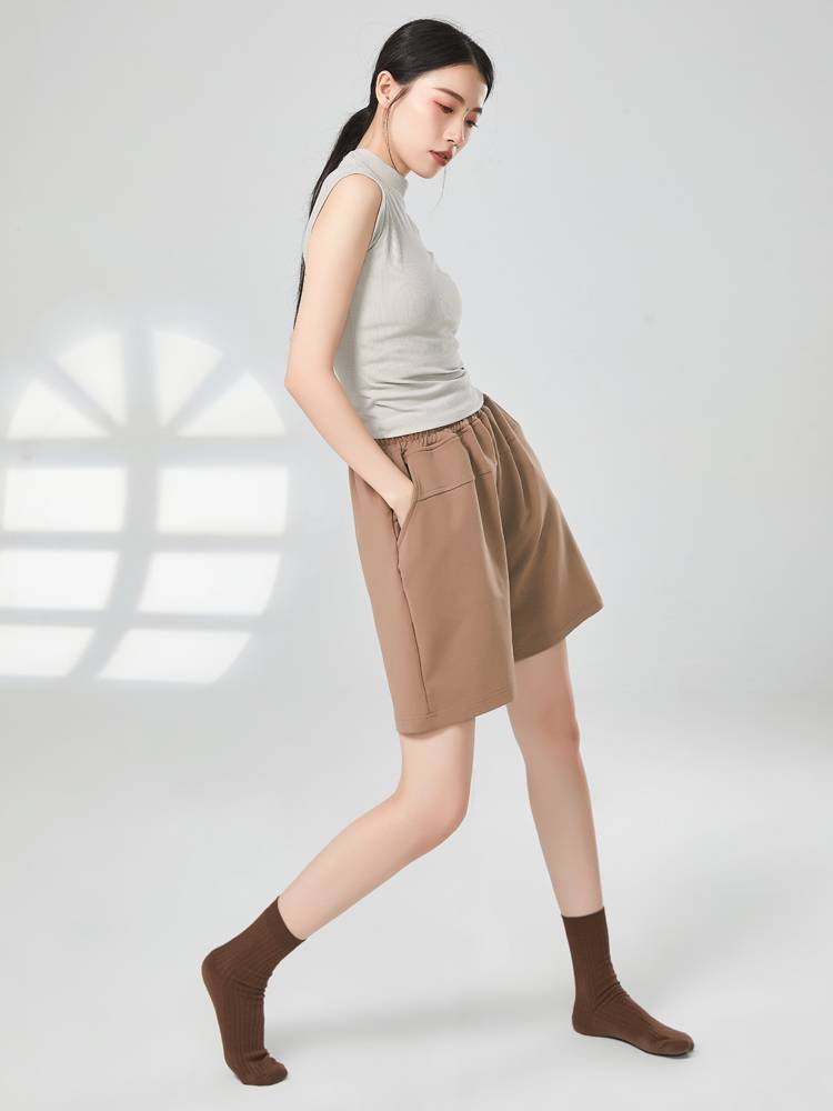 Chinese modern dance exercise female short -sleeved small high -necked sleeveless top Dance birthday often wear dancing clothes summer