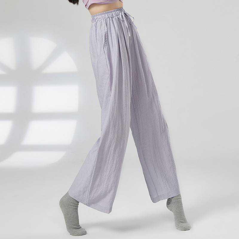 Loose and elegant national classical modern dance body training high -leg pants lace pocket art test performance clothing