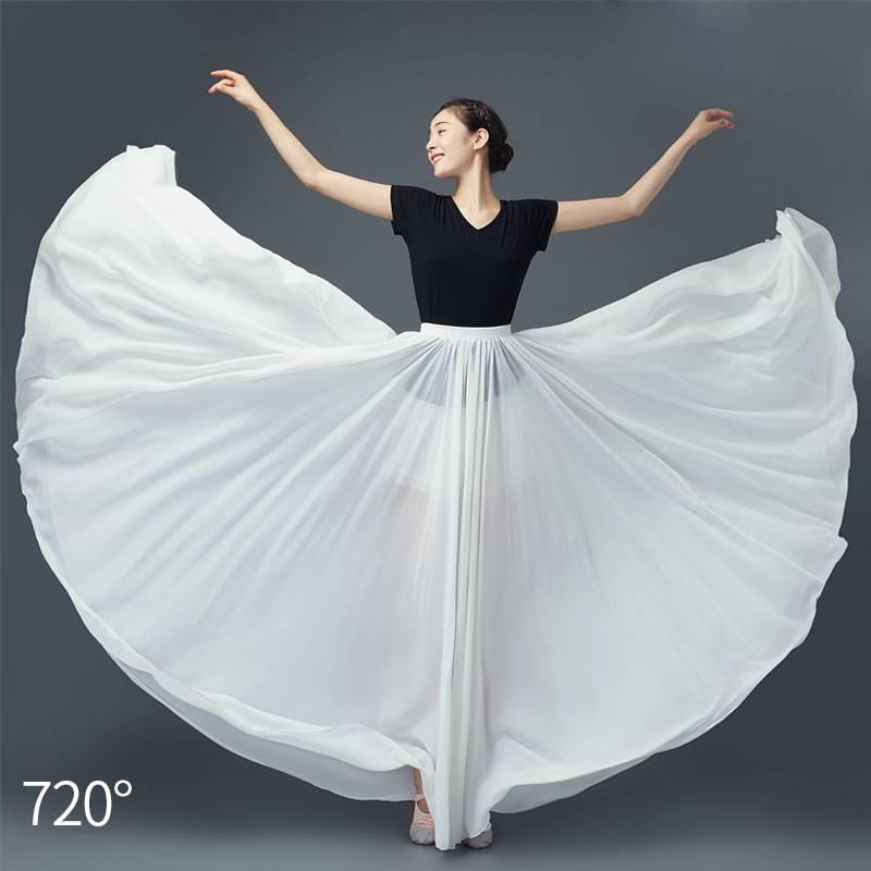 Classical dance clothing female elegant 720 degree long long skirt skirt Xinjiang modern dance performance training ginseng skirt
