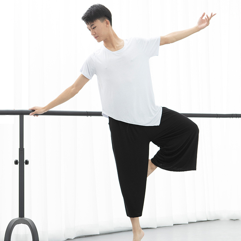 Dance service men's suits fitting exercise exercise high size top Modern dance students art test dance pants loose wide -leg pants