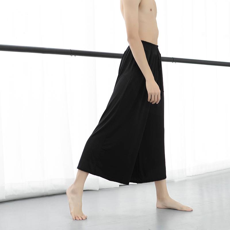 Dance service men's suits fitting exercise exercise high size top Modern dance students art test dance pants loose wide -leg pants