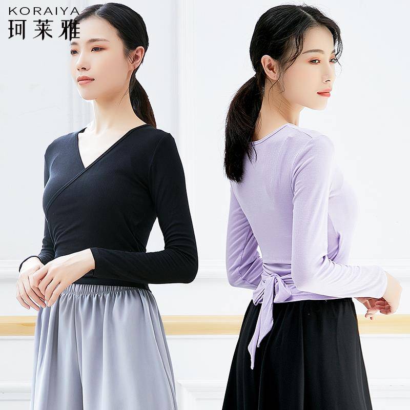 Dance service adult women's exercise black short -sleeved Latin dance modern dance -shaped body repair skills