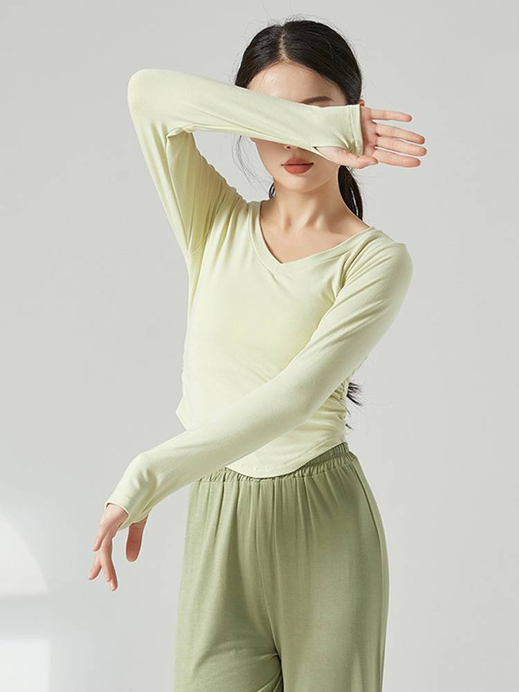 Student adult short -sleeved V -neck Sales Step Smok Sales Classical National Modern Dance Professional Fita Training Gong Clothing