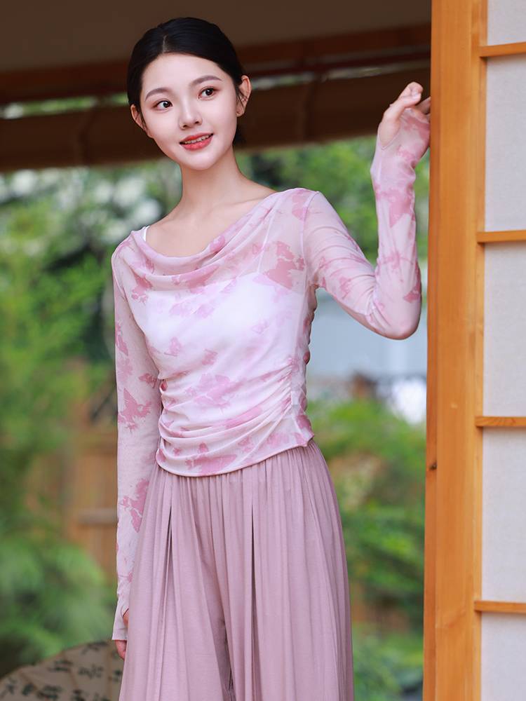 3238 Modern Dance Yaru Woman 2024 Summer New Adult Style Practice Chinese Classical Dancing Nets Top
