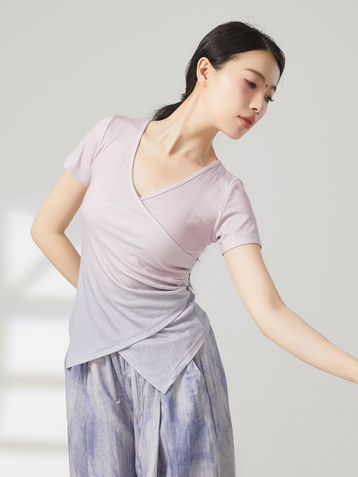 Modern dance adult dance clothing short -sleeved gradient jacket classical dance repair body clothes female teacher class