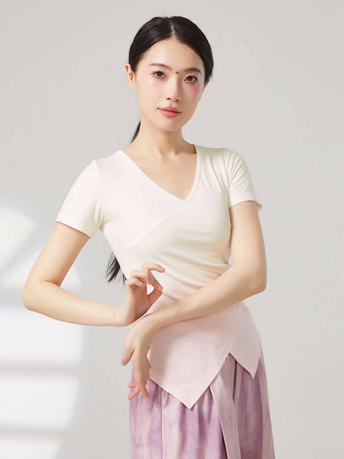 Modern dance adult dance clothing short -sleeved gradient jacket classical dance repair body clothes female teacher class