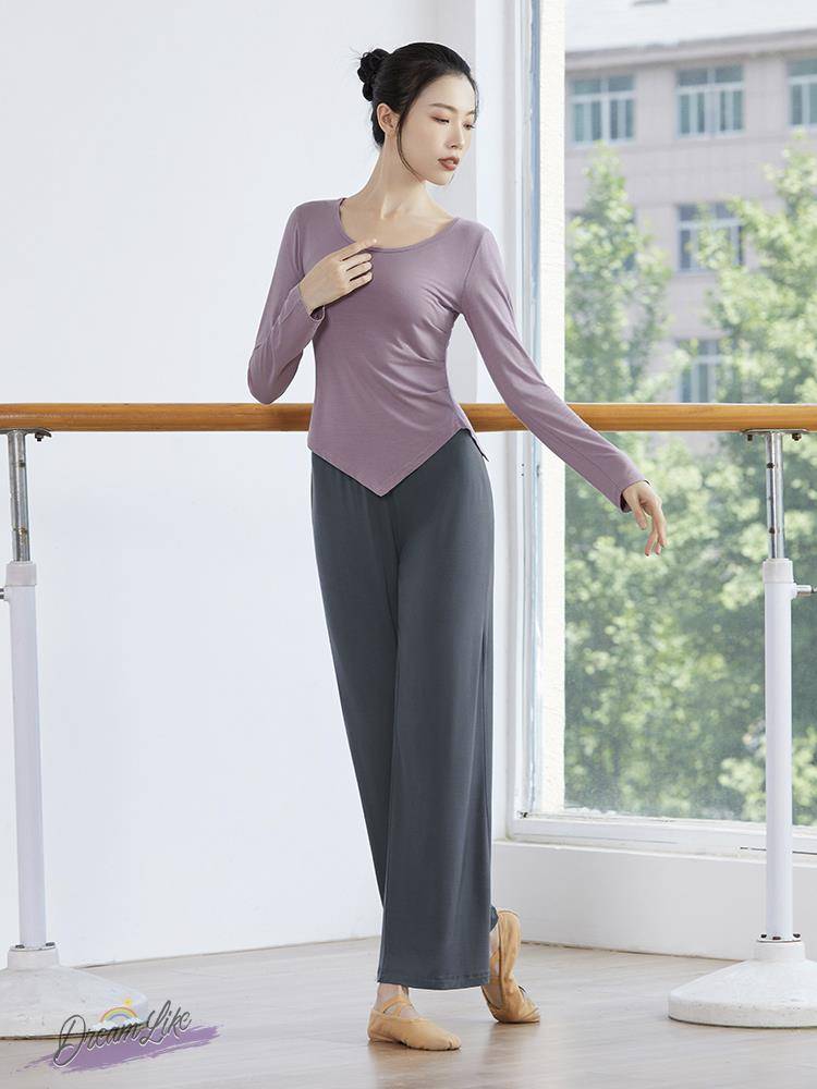 The new dance service female slim Modal top classical dance exercise, modern wide -leg pants training clothing