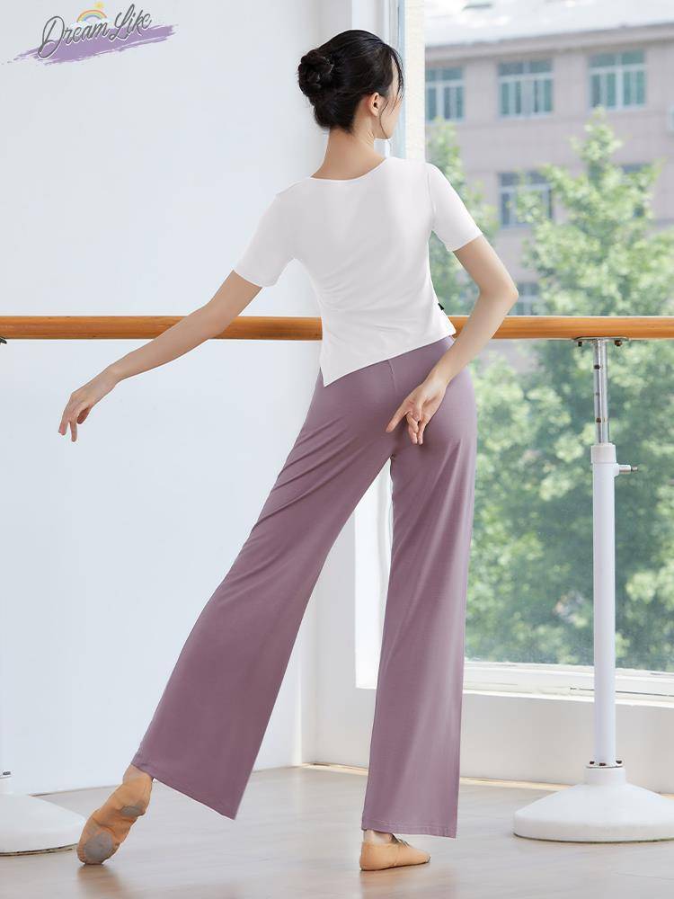 The new dance service female slim Modal top classical dance exercise, modern wide -leg pants training clothing