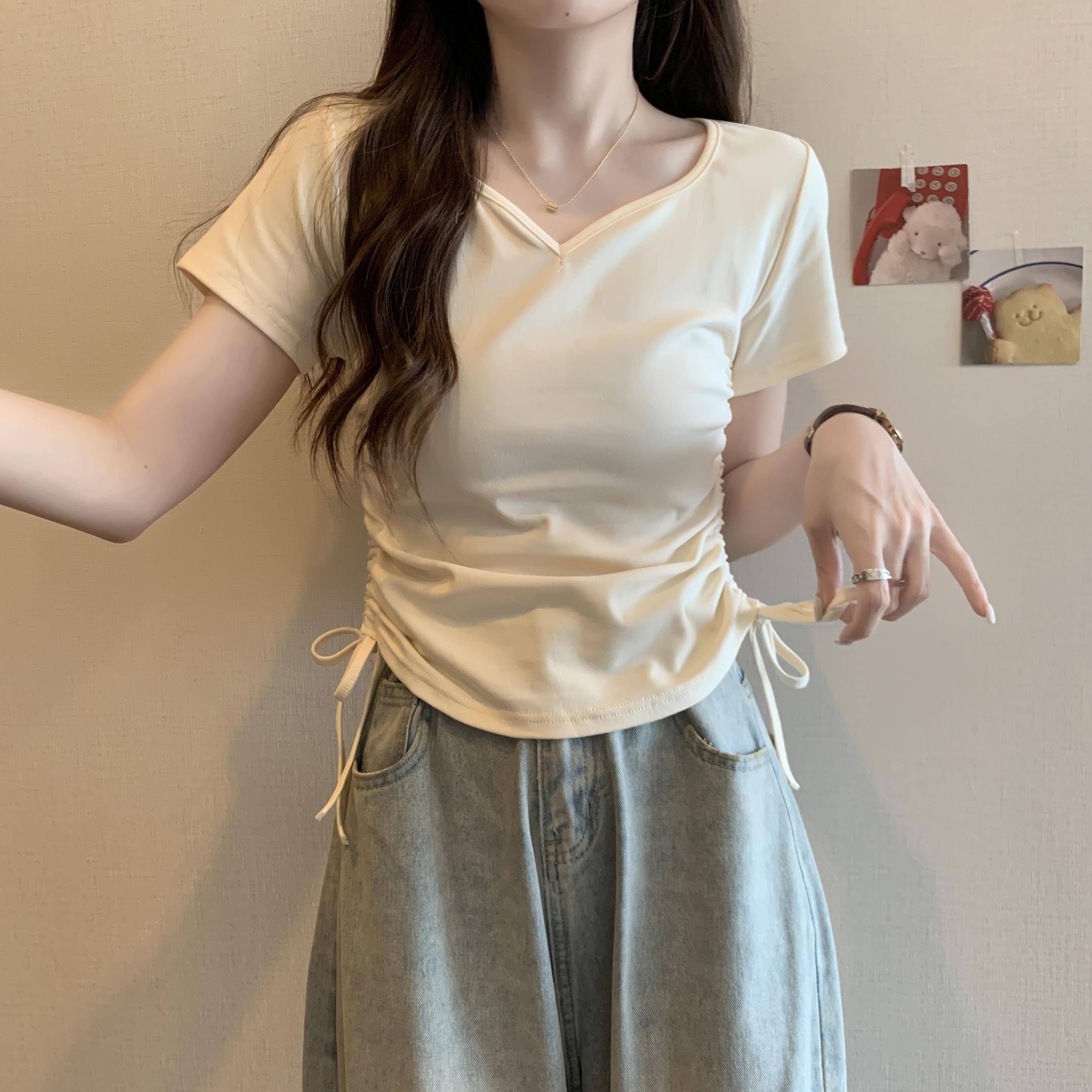 Dance practice service female drawing rope is thin modern dance -shaped top dancing dancing dedicated Chinese classical dance base training suit