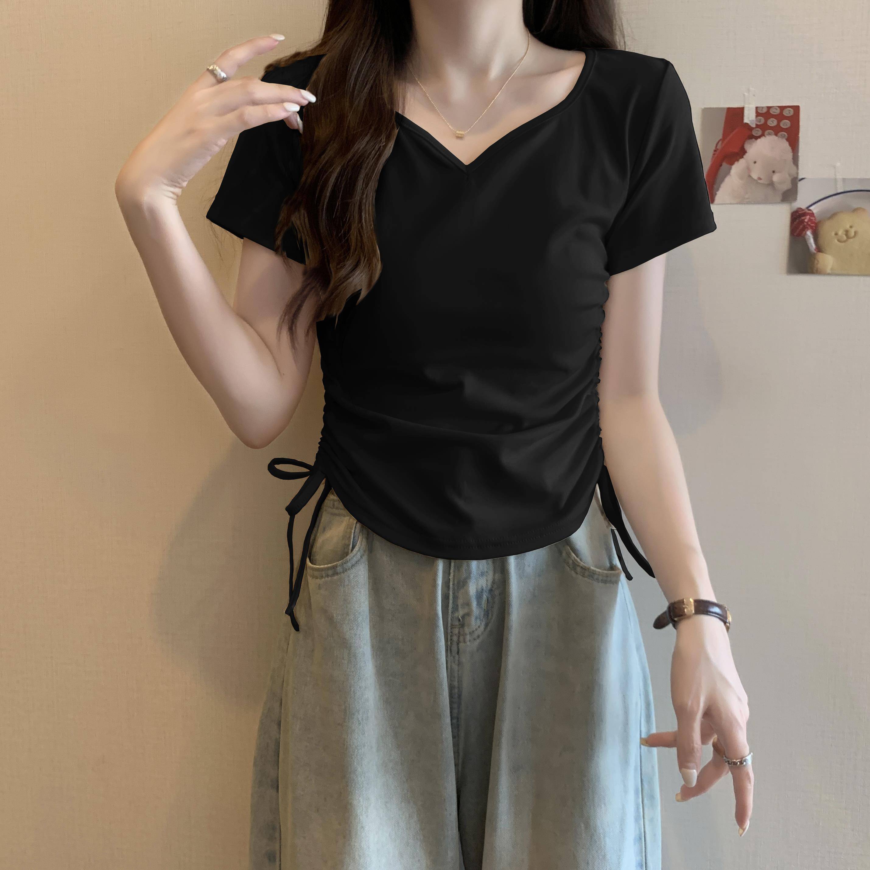 Dance practice service female drawing rope is thin modern dance -shaped top dancing dancing dedicated Chinese classical dance base training suit