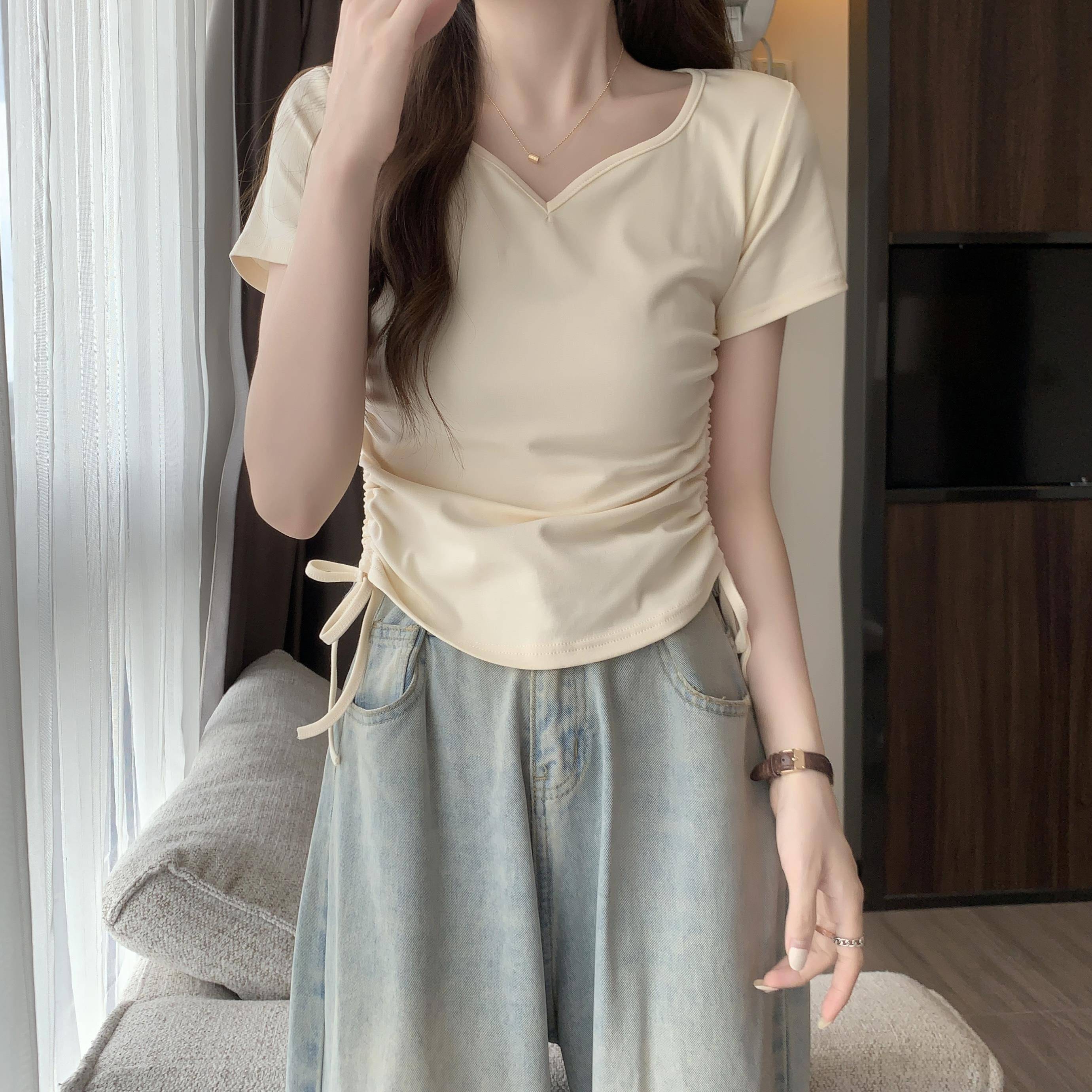 Dance practice service female drawing rope is thin modern dance -shaped top dancing dancing dedicated Chinese classical dance base training suit