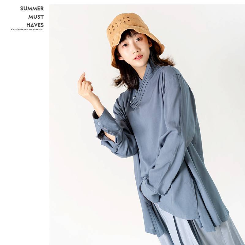 F-03 Chinese style practice service national yoga service classical dance performance shirt shirt is thin and loose dance long sleeves