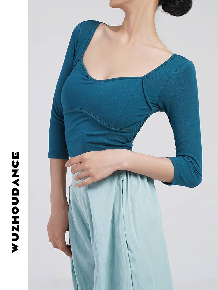 Dancezhou Danz Design Modern Dance Top Twoa Back Flowers Blossom Summer New Top Female Back Hollow Fashion Model