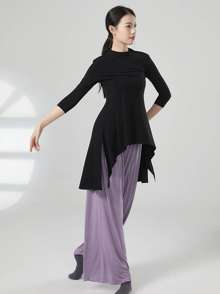 Modern dance, long, thin elegant elegant dance suit, cuff Modal span top classic dance training shape clothes
