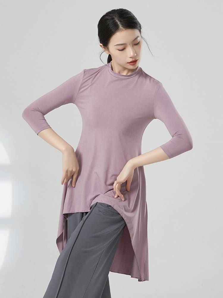 Modern dance, long, thin elegant elegant dance suit, cuff Modal span top classic dance training shape clothes