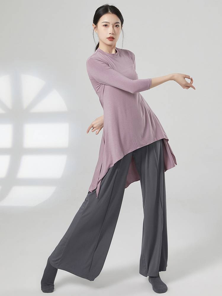 Modern dance, long, thin elegant elegant dance suit, cuff Modal span top classic dance training shape clothes