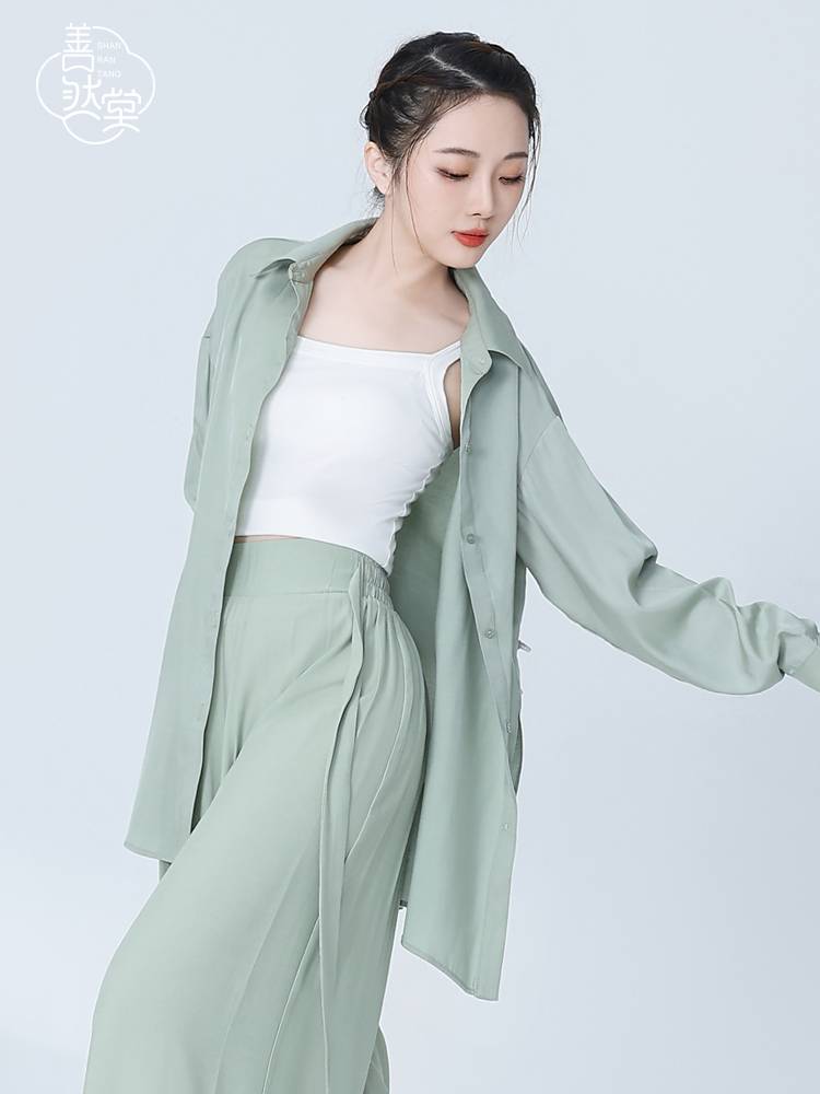 Shan Ran Hall of Modern Dance Server Shirts Long Sleeve Practice Classical Dance Jazz Jacket Loose Cardigan Men and Women