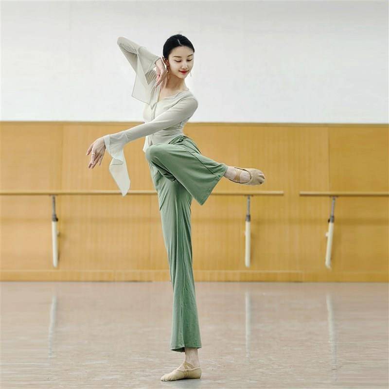 Classical dance clothing is thin, wide -leg straight tube 10,000 year -old pants female modern dance pants, elegant body training dance pants