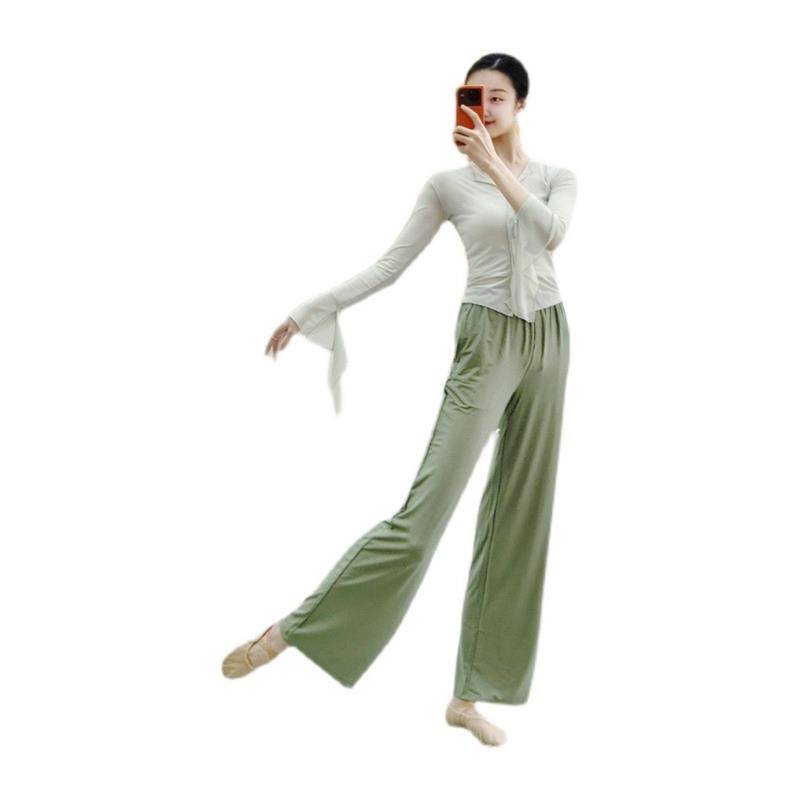 Classical dance clothing is thin, wide -leg straight tube 10,000 year -old pants female modern dance pants, elegant body training dance pants