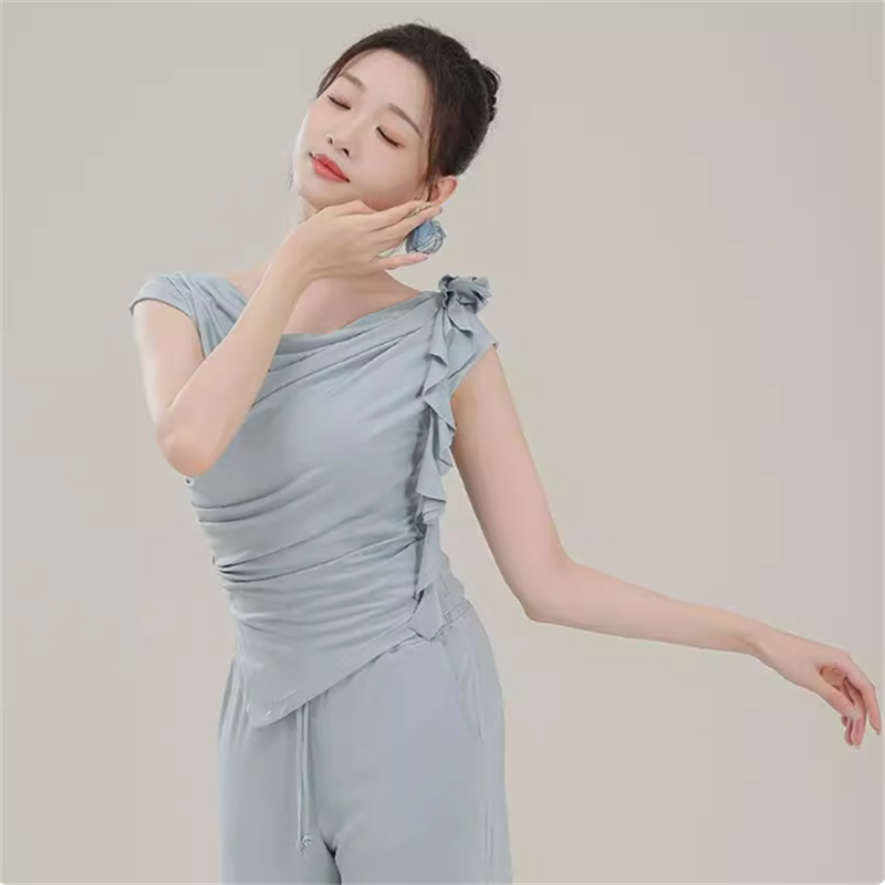 Classical dance new Chinese -style collar top Chinese modern dance -shaped dress dance clothes top female summer new