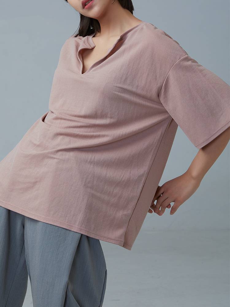 Gorgeous Solo Show Modern Dance Practice Dance Loose Vedic Dance top Chinese dance summer men and women short -sleeved clothes