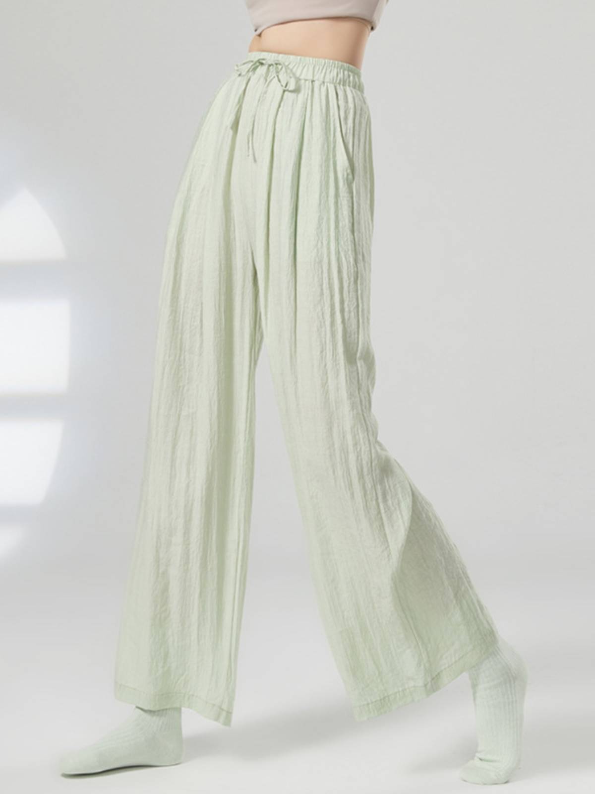 Modern cotton dance pants straight -legged wide -leg pants elegant and thin Chinese dance classical dance pants body pants