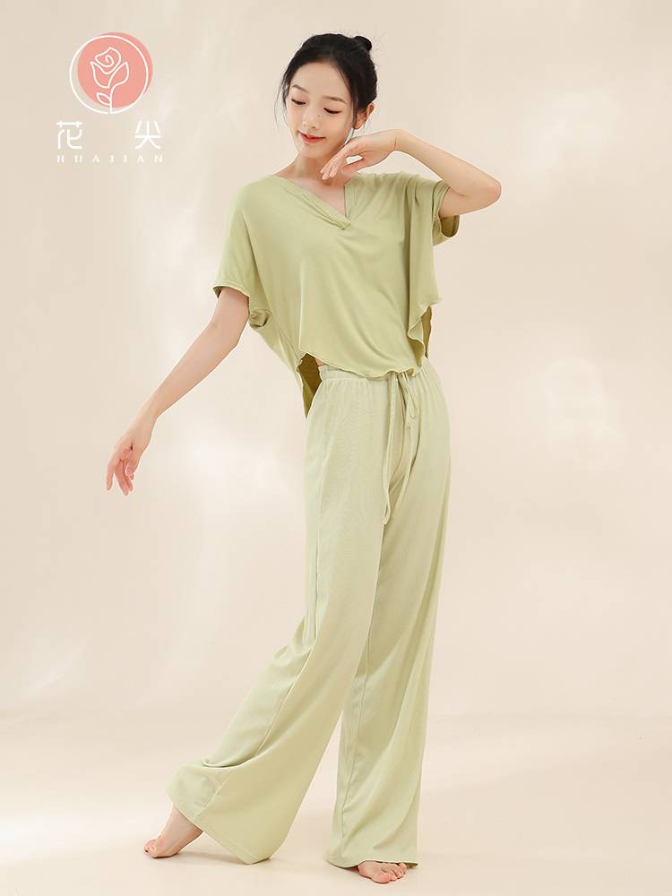 Huajian Classical Dance Peripheral Oversize Oversize Falling Shoulder Short -sleeved Modern Dance Training Services