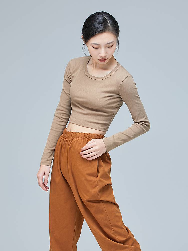 Dance service ballet long -sleeved modern dance exercise new female yoga high waist warm bottom shirt C208