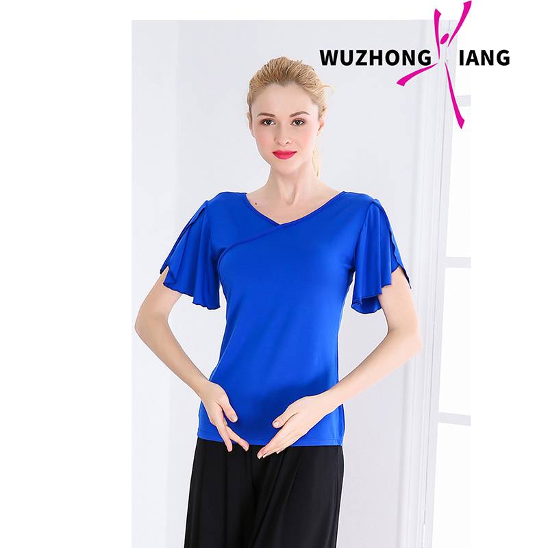 Modern dance exercise, clothing loose female adult spring and summer new long -sleeved leisure youth dance top