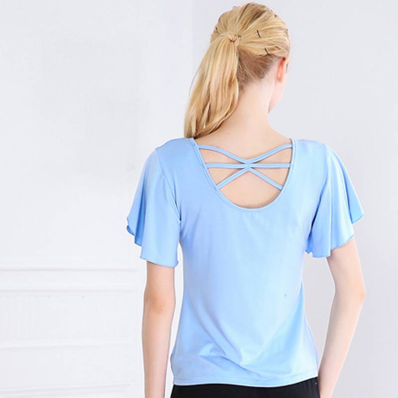 Modern dance exercise, clothing loose female adult spring and summer new long -sleeved leisure youth dance top