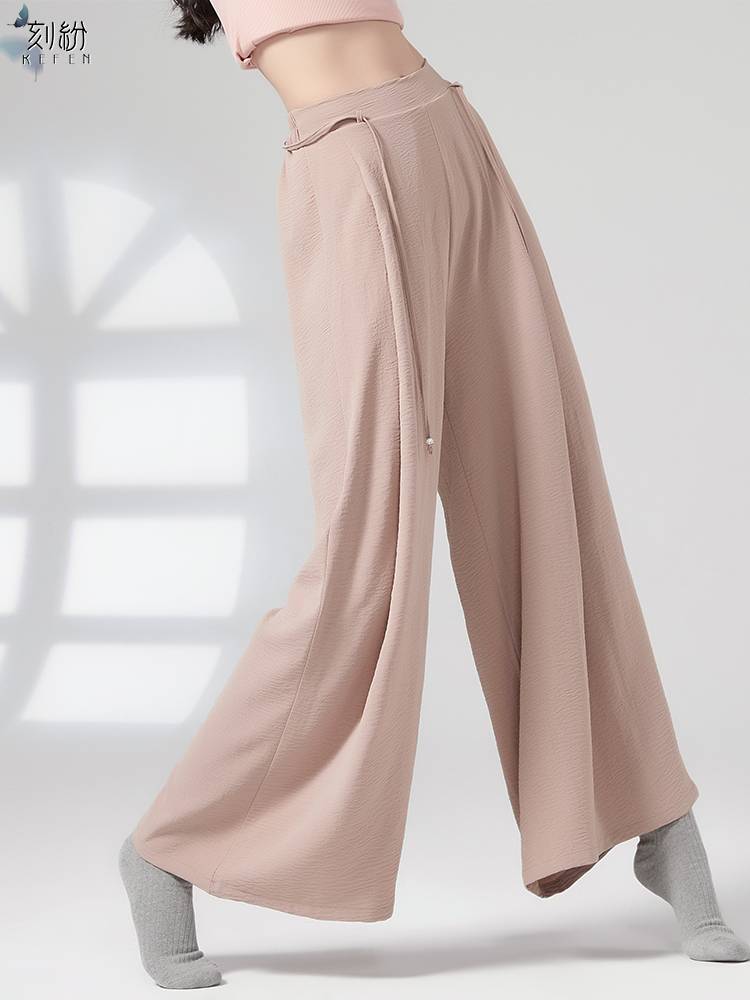 Modern dance exercise, female cotton and linen, elegant wide -leg dance pants training suit Chinese classical dance dance pants
