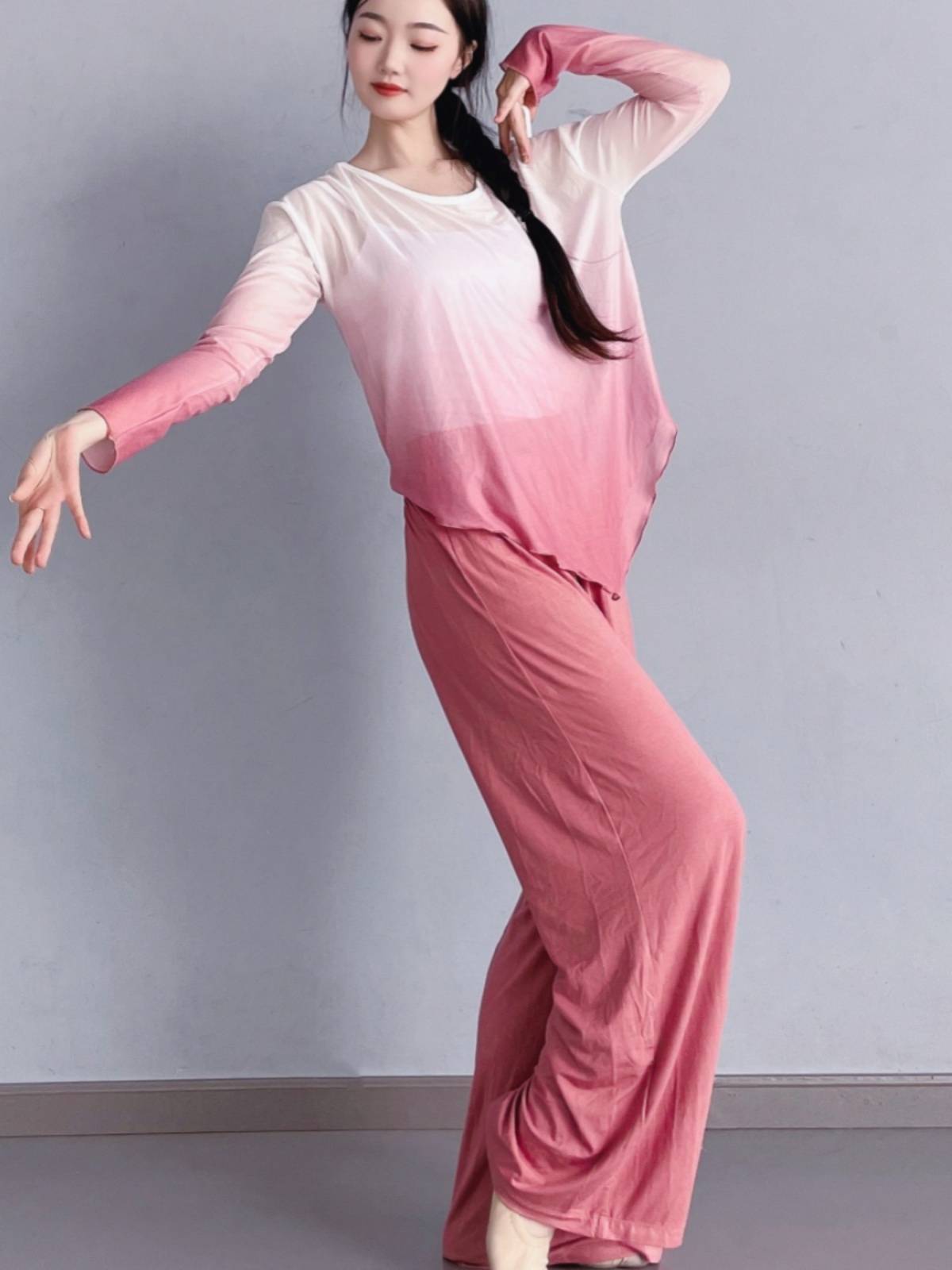 Dance pants women practice wide -leg straight leggings four -year pants four seasons adult dance clothing body training pants modern dance clothing
