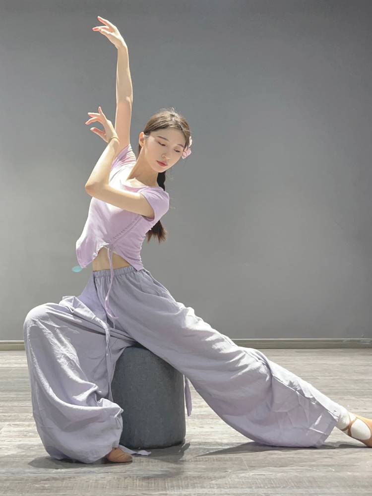 Modern dance exercise pants men's and women's same dance wide -leg pants Chinese classical dance exercise skills loose, elegant dance pants