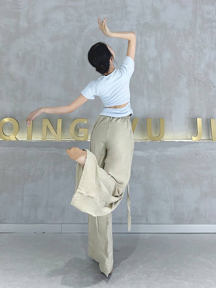 Modern dance exercise pants men's and women's same dance wide -leg pants Chinese classical dance exercise skills loose, elegant dance pants