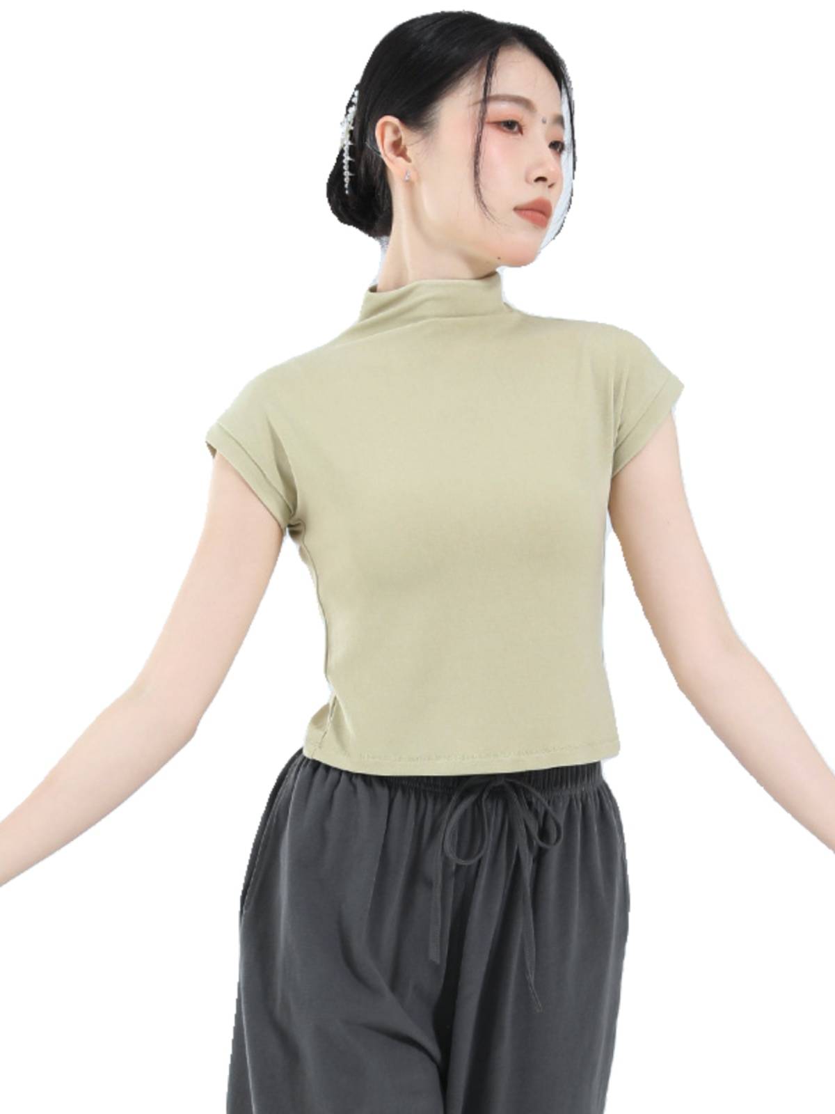 Modern dance top women's new fashion clothes slim -fitting dressing classical dance exercise skills summer dance vest
