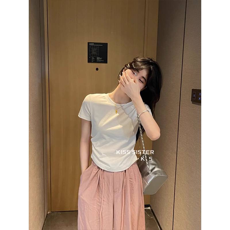 Back hollow dance service female modern dance short -sleeved top -shaped body exercise uniform adult Chinese classical dance base training uniform