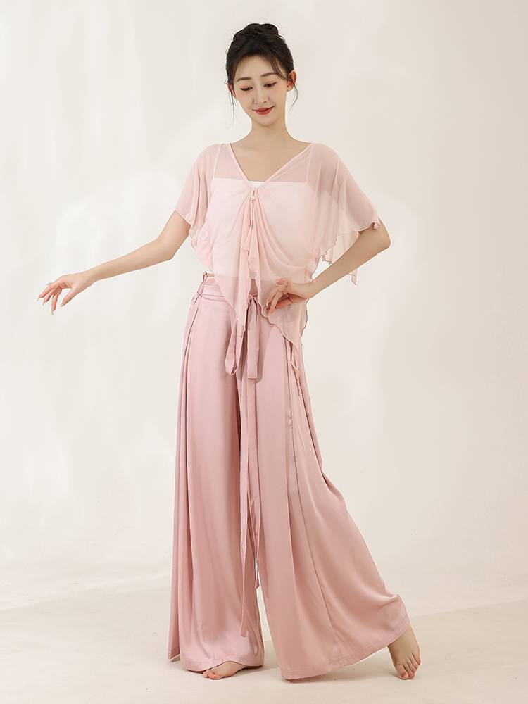 Chun Ruo Ji Hyundai Dance Pants Saton Width -leg Pants Professional Training Chinese Dance Performance Classical Dance Pants