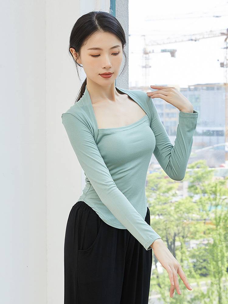 Dance clothing practice clothes Modern dance clothing classical dance female art test shape clothes black top ballet clothing adult