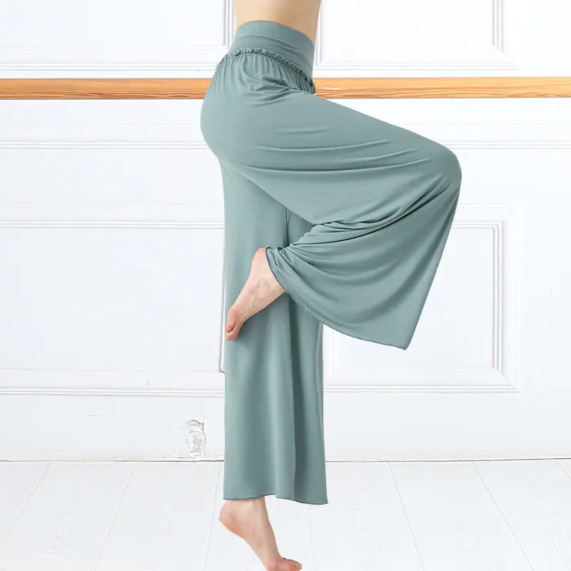 Autumn new modern dance pants female classical practice clothes straight -legged black dance pants loose